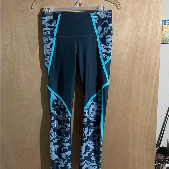 Under Armour Dark Blue and Gray Compression Leggings - Picture 1 of 4